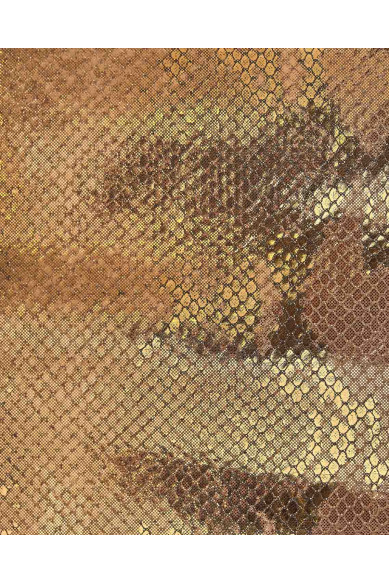 Brown SNAKE leather hide, METALLIC reptile printed cowhide, python textured super soft calfskin