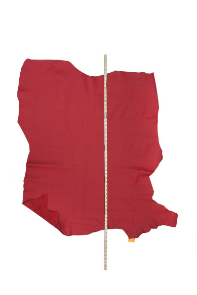 Red tiny pebble GRAIN printed calfskin, SOFT embossed leather hide, cowhide for crafters 0.9 -1.0 mm