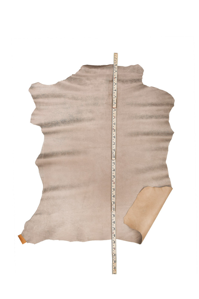 Grey METALLIC SUEDE leather skin,...