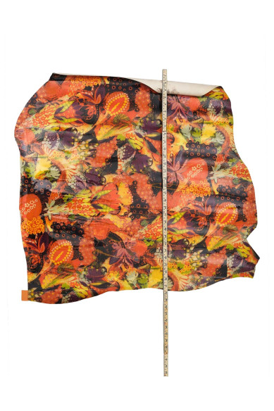 Pelle FLOREALE MULTICOLOR, capra verniciata motivo a fiori, pellame vernice morbida lucida per fai da te