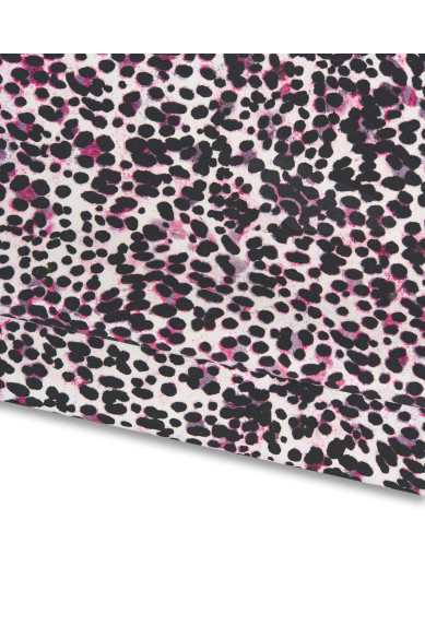 Pink and black CHEETAH textured leather skin, goatskin on white suede base soft hide