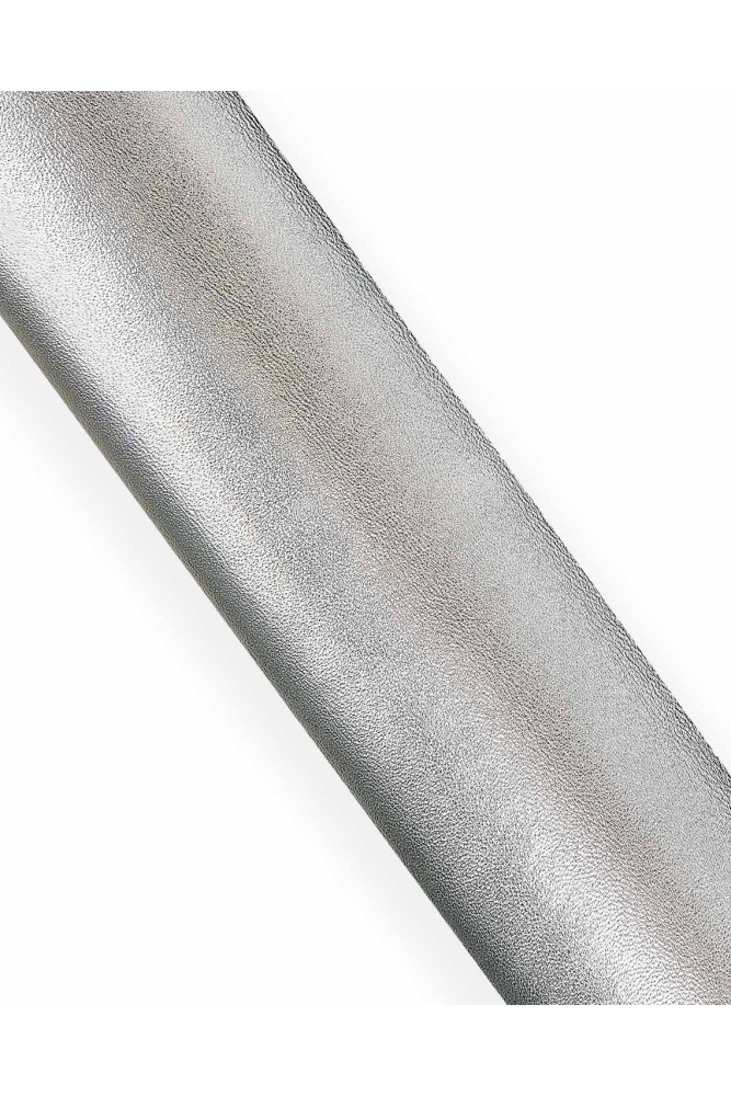 Silver METALLIC leather skin, smooth...