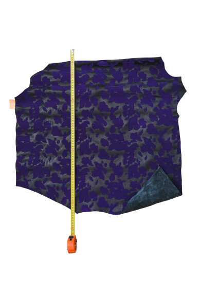 FLOCK cow textured leather skin, purple black goatskin with animal print, soft cow hide