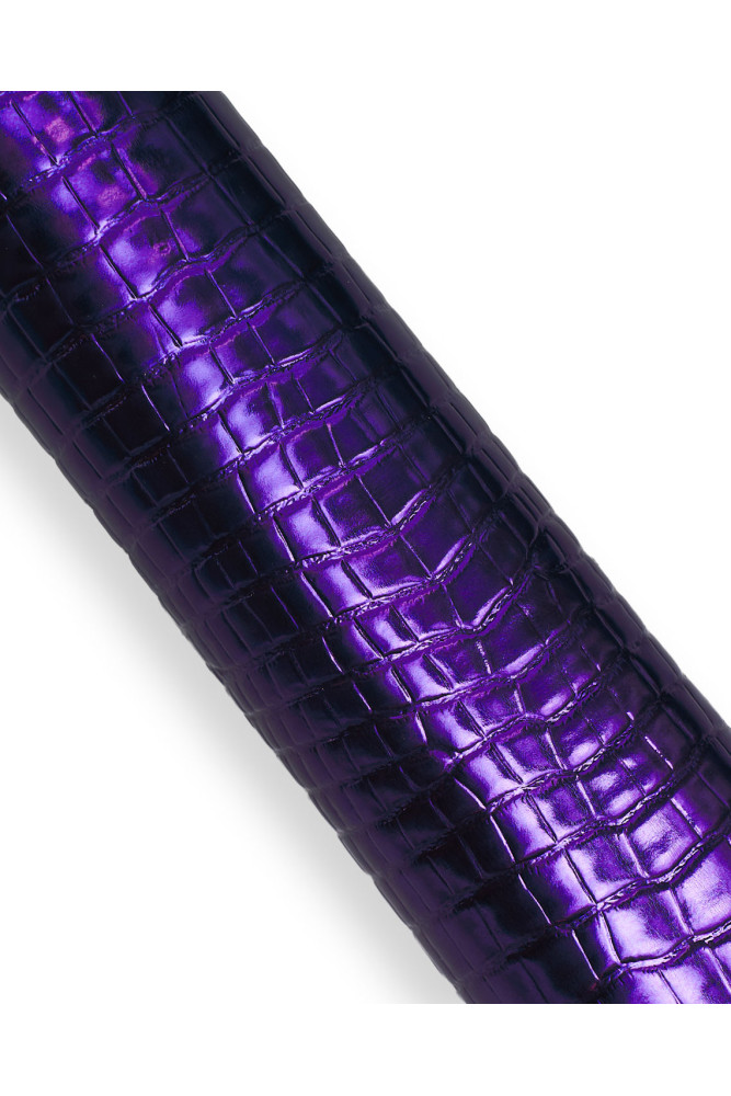 Purple CROCODILE embossed leather...