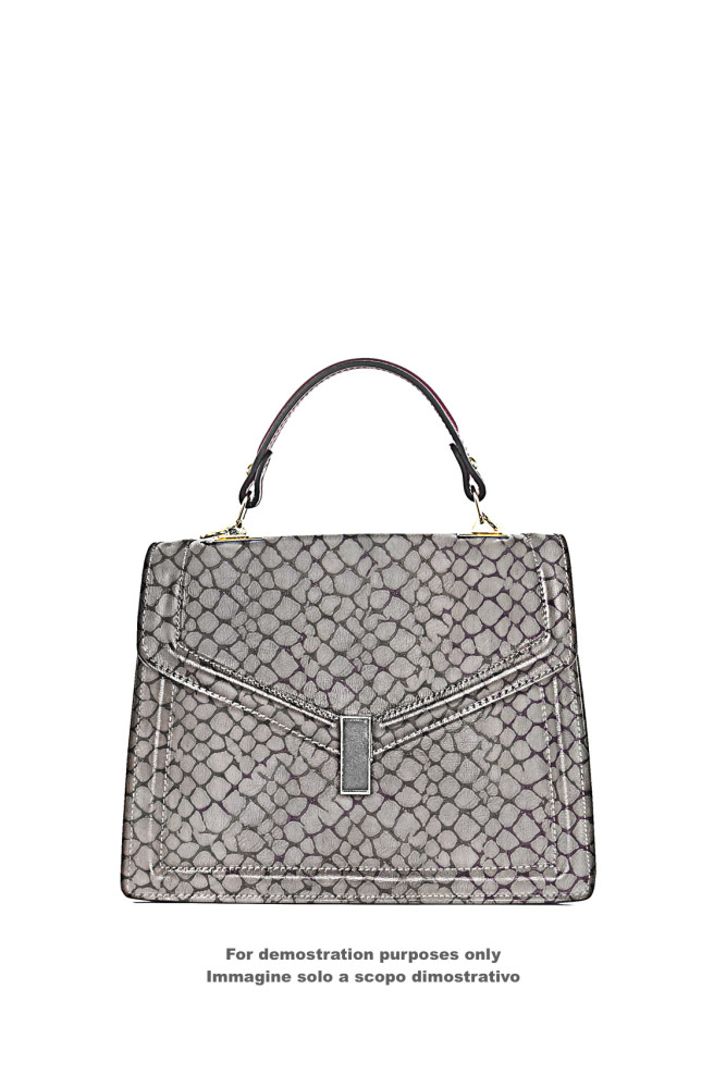 Grey METALLIC CROCODILE embossed...