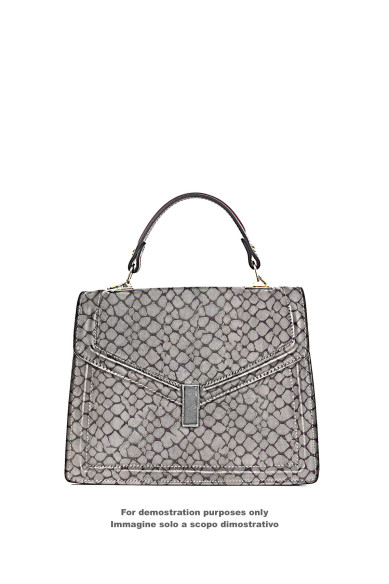 Grey METALLIC CROCODILE embossed leather hide, animal pattern on soft cowhide, luxurious calfskin