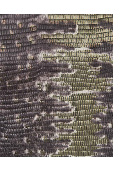 Bronze - gray LIZARD printed leather skin, METALLIC reptile textured goatskin, animal pattern on hide