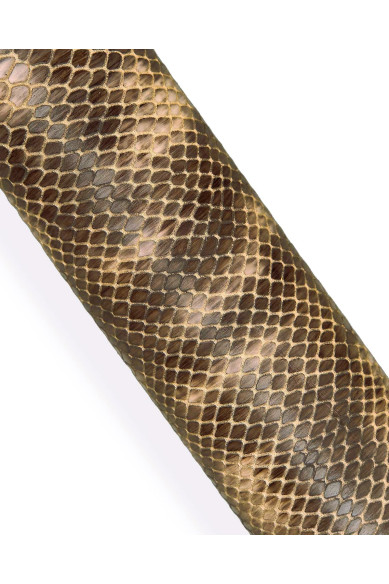 Beige - black LEOPARD texture on REPTILE printed cowhide, animal printed glossy calfskin for crafters