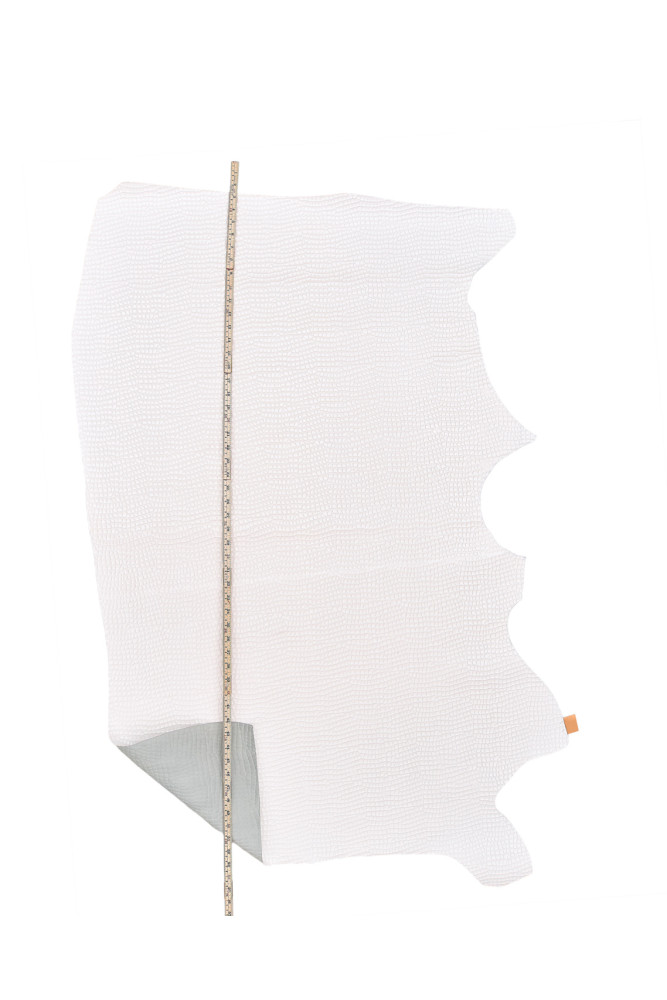 White GLOSSY CROCODILE embossed...
