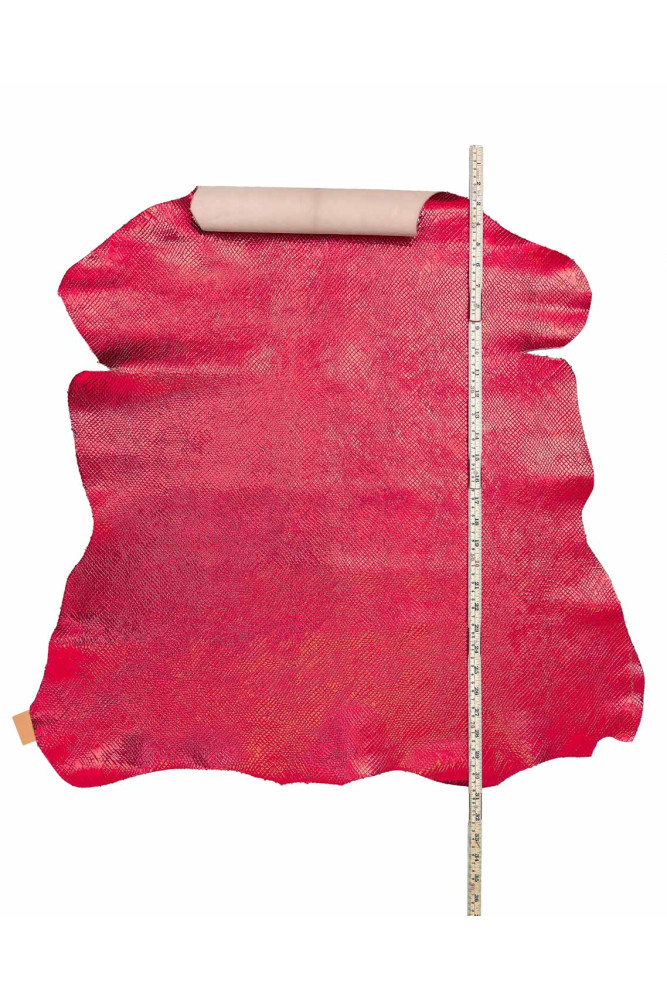 Red METALLIC PYTHON leather skin,...