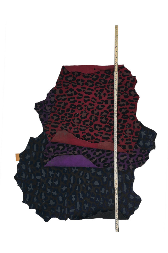 Pelle LEOPARDATA stampa FLOCK, capra...