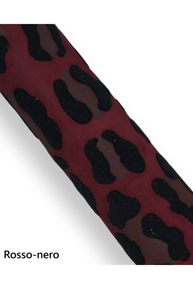 Pelle LEOPARDATA stampa FLOCK, capra...