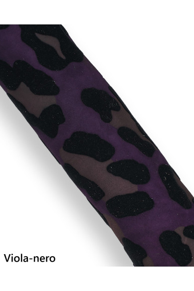 Pelle LEOPARDATA stampa FLOCK, capra scamosciata motivo animalier, pellame per fai da te