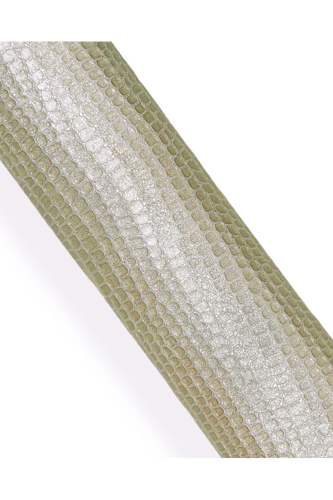 Platinum CROCODILE printed leather...