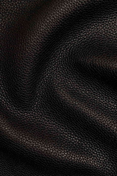 Black PEBBLE GRAIN printed leather hide, thick semi glossy cowhide, grainy soft calfskin for crafters, 1.5 - 1.7 mm