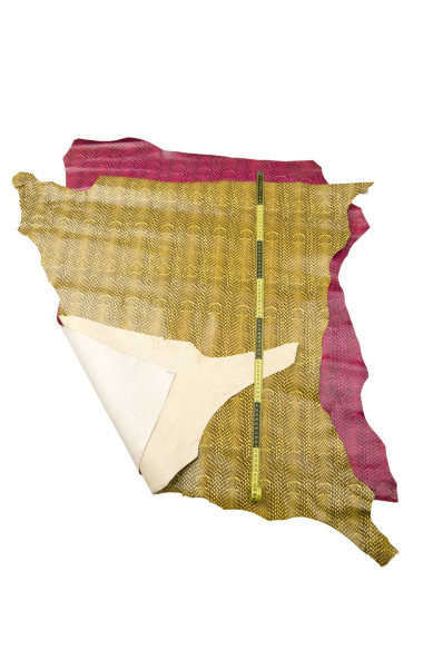 Pelle stampa RETTILE fuxia, giallo, capra morbida motivo SERPENTE, pellame morbido per fai da te