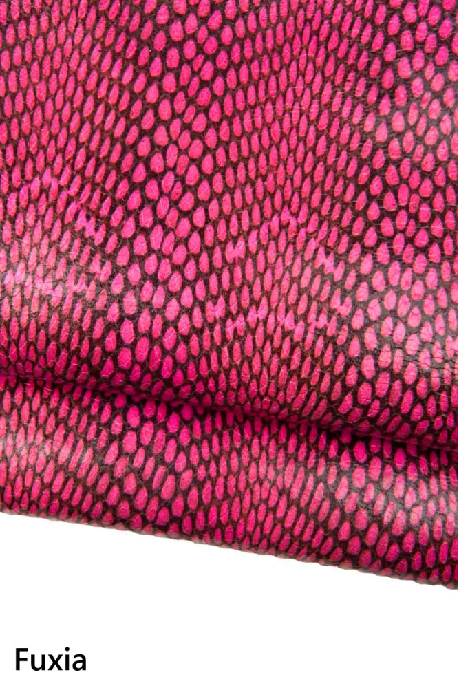Pelle stampa RETTILE fuxia, giallo,...