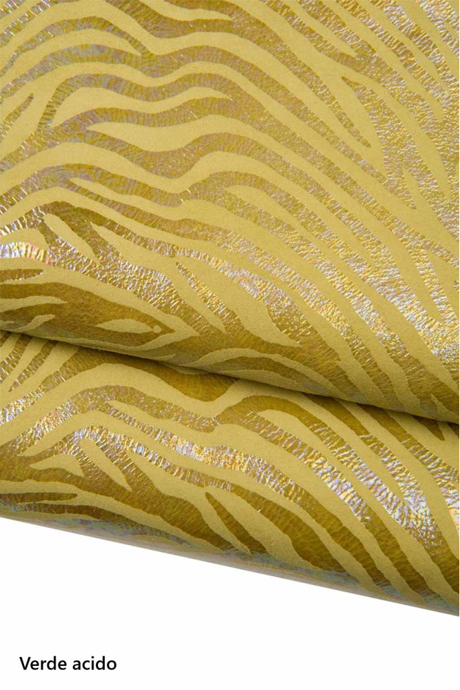 HOLOGRAPHIC ZEBRA textured goatskin,...