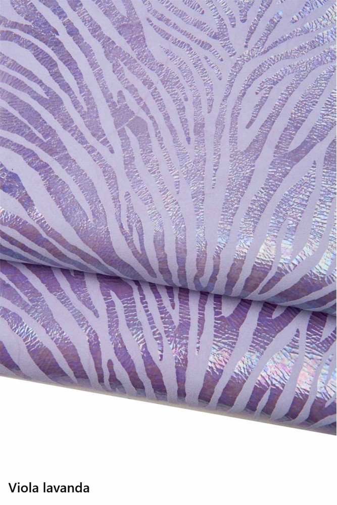 HOLOGRAPHIC ZEBRA textured goatskin,...