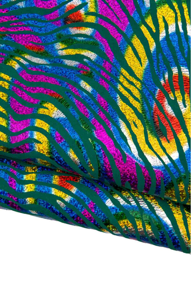 IRIDESCENT multicolor ZEBRA printed...