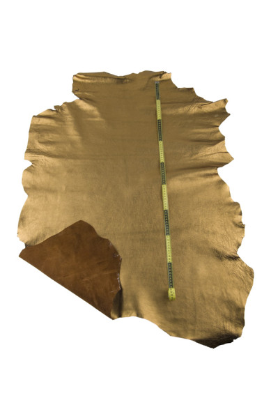 BRONZE METALLIC leather skin, old gold sparkle sheepskin, soft lambskin for crafting
