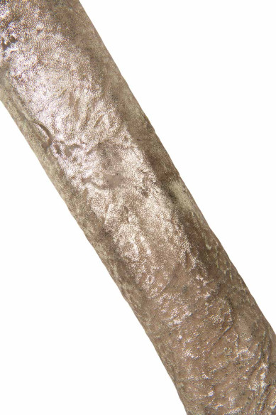 Pelle SPORTIVA LAMINATA, capra lavata stropicciata tortora con lamina platino, pellame morbido per hobbisti