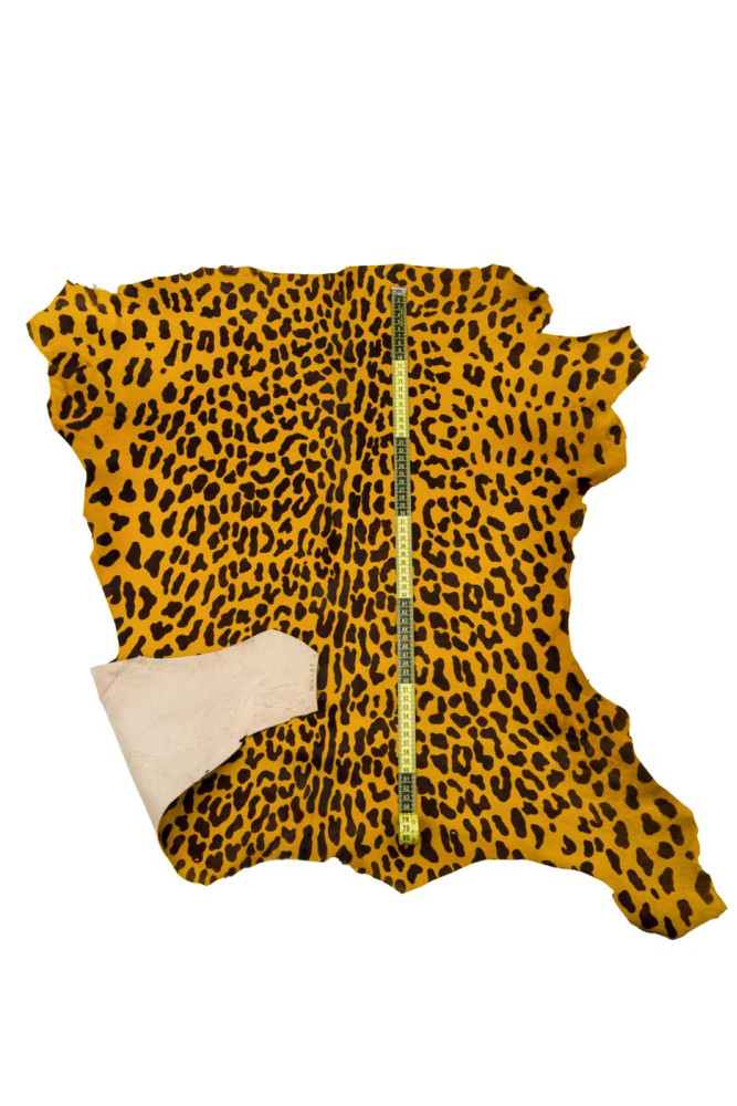LEOPARD printed hair on leather hide,...