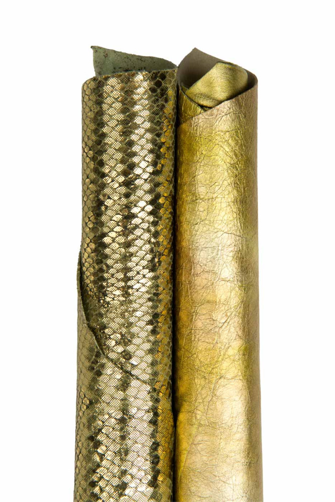 2 pelli oro - verde abbinate come da...