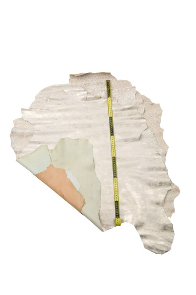 Set di 3 pelli bianco, beige, platino, assortimento pellami di capra LAMINATI e  STAMPATI, abbinati come da foto