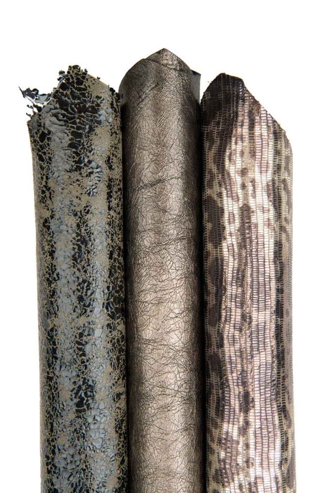 Set di 3 pelli grigio, canna di...