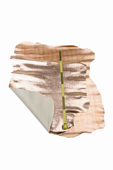 2 pink matching skins as per picture: metallic python SNAKESKIN + smooth SHADED metallic hide