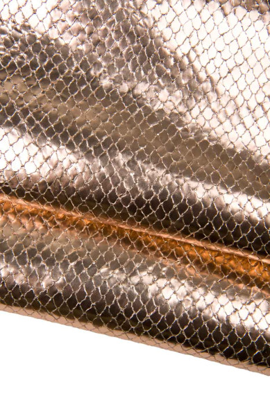 2 pink matching skins as per picture: metallic python SNAKESKIN + smooth SHADED metallic hide