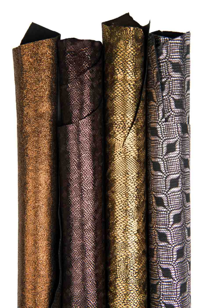 LOTTO di 4 pelli laminate come da...