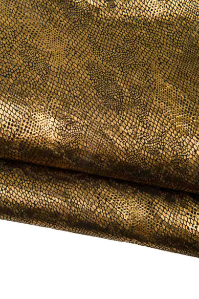 BUNDLE of 4 METALLIC leather skins as per picture, sparkle bright soft goatskins in various textures