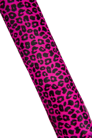 Pelle CAVALLINO stampa LEOPARDO fuxia - nero, pellame pony motivo ghepardo per artigiani