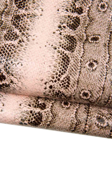 2 PINK big matching leather skins, as per picture: holographic metallic goatskin, python reptile printed skin for HOBBYISTS