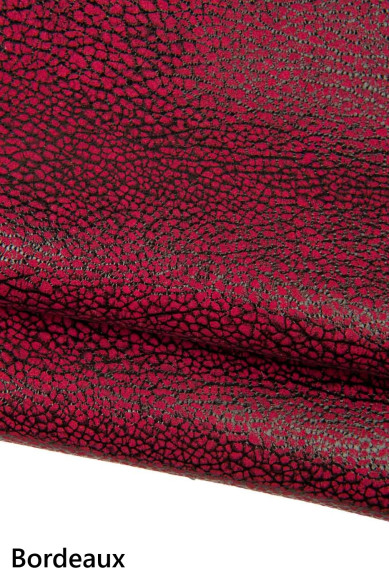 Pellame SCAMOSCIATO stampa ELEFANTE, camoscio colorato con motivo animalier, capra morbida stampata rosso, verde, giallo