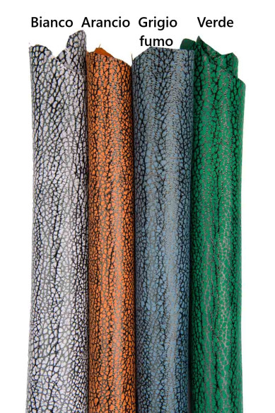 Pellame SCAMOSCIATO stampa ELEFANTE, camoscio colorato con motivo animalier, capra morbida stampata colori vari