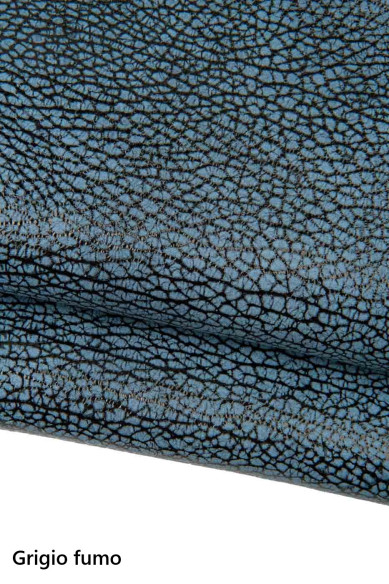 ELEPHANT printed leather skins, animal texture on SUEDE goatskins, metallic soft skins