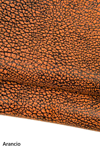 ELEPHANT printed leather skins, animal texture on SUEDE goatskins, metallic soft skins