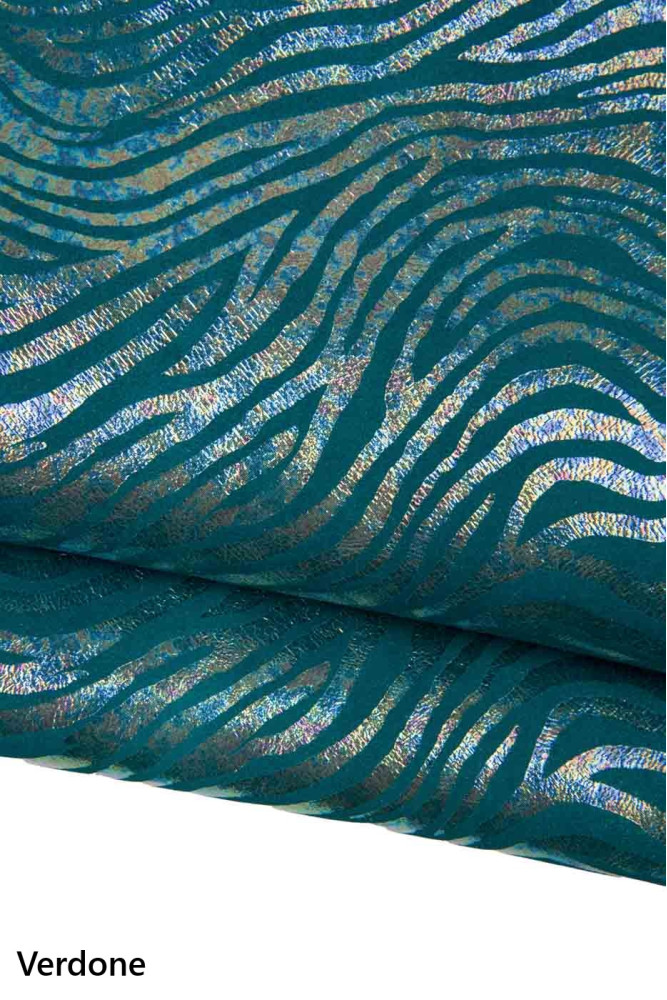 HOLOGRAPHIC ZEBRA printed leather...