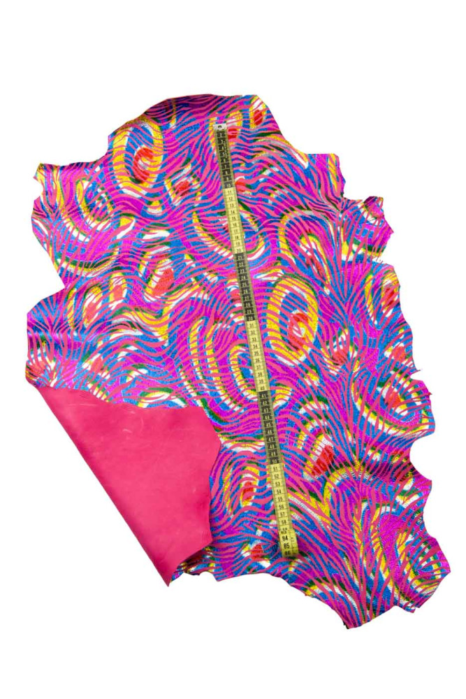 Pelle ZEBRATA IRIDESCENTE multicolor,...