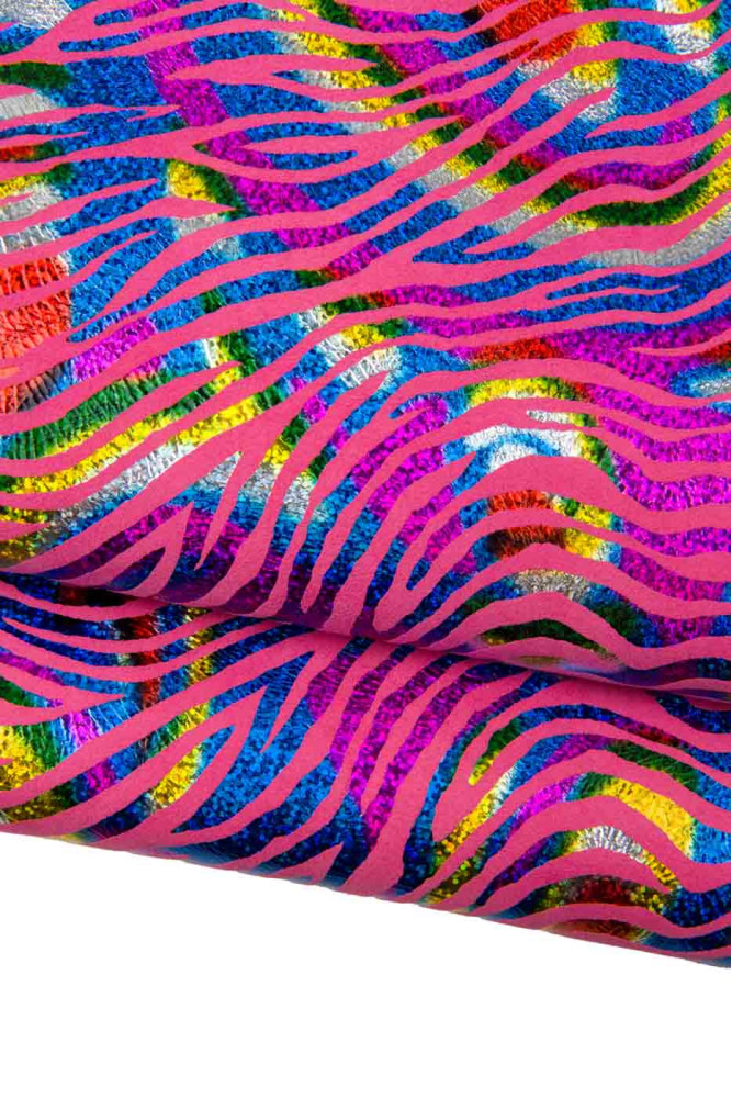 Pelle ZEBRATA IRIDESCENTE multicolor,...