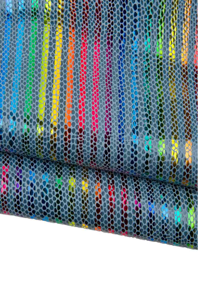 Pelle stampa RIGHE multicolor,...