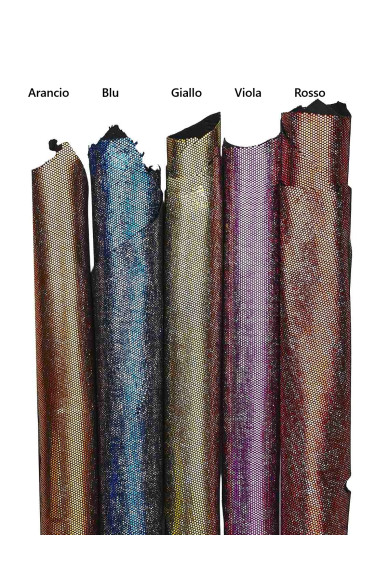 Pelle LAMINATA stampata, capra metallizzata morbida, pellame lucido 0.7-0.9 mm per fai da te