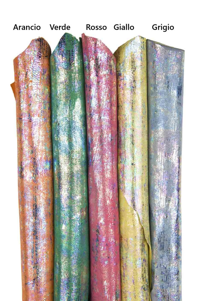 HOLOGRAPHIC METALLIC leather skin,...