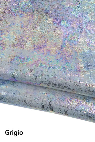 Pelle scamosciata LAMINATA OLEOGRAFICA, pellame di camoscio colorato metallizzato, capra morbida per fai da te