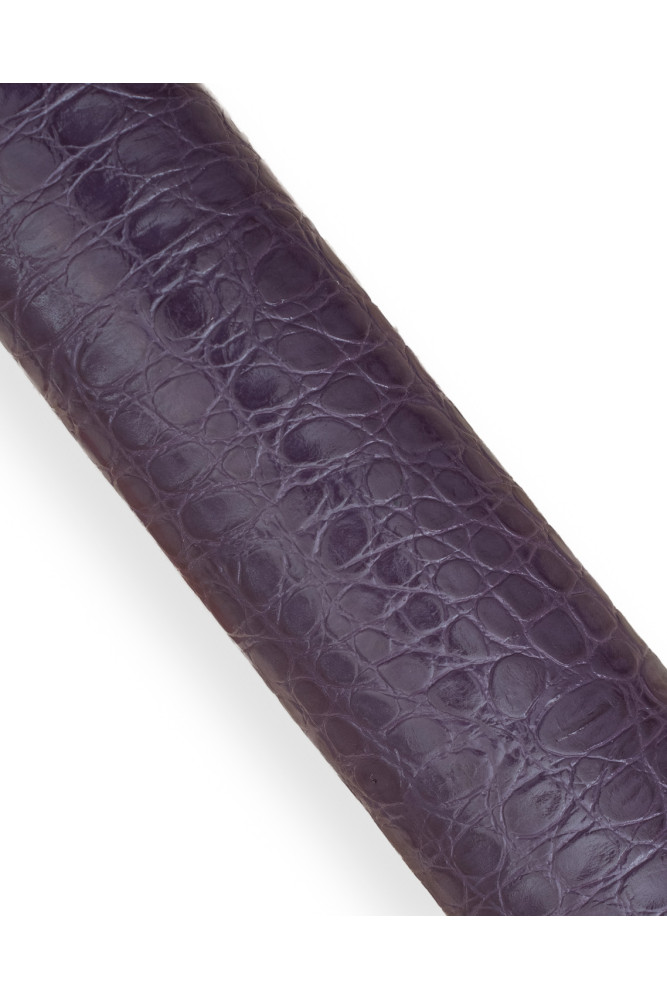 Purple CROCODILE embossed leather...