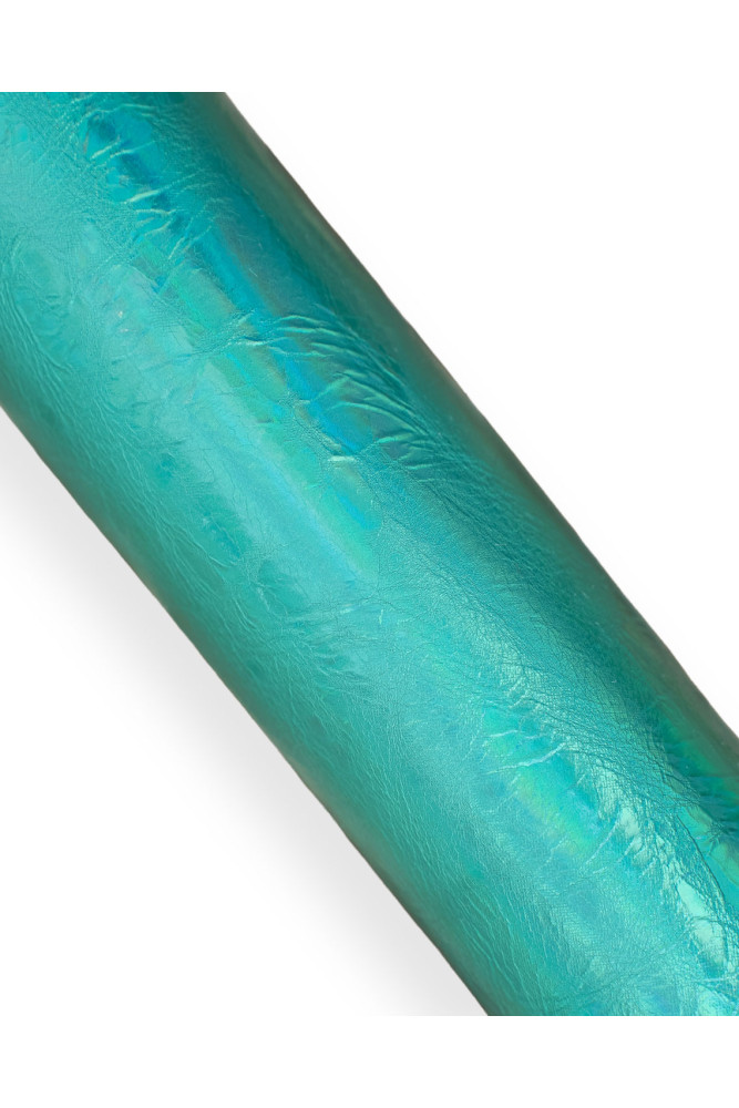 TURQUOISE metallic leather skin,...