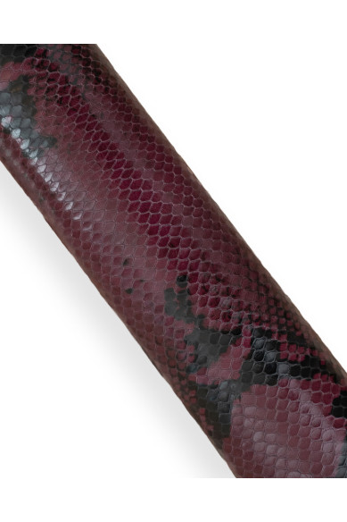 Pelle PITONE bordeaux, pellame RETTILE morbido, vitello lucido motivo serpente per hobbisti